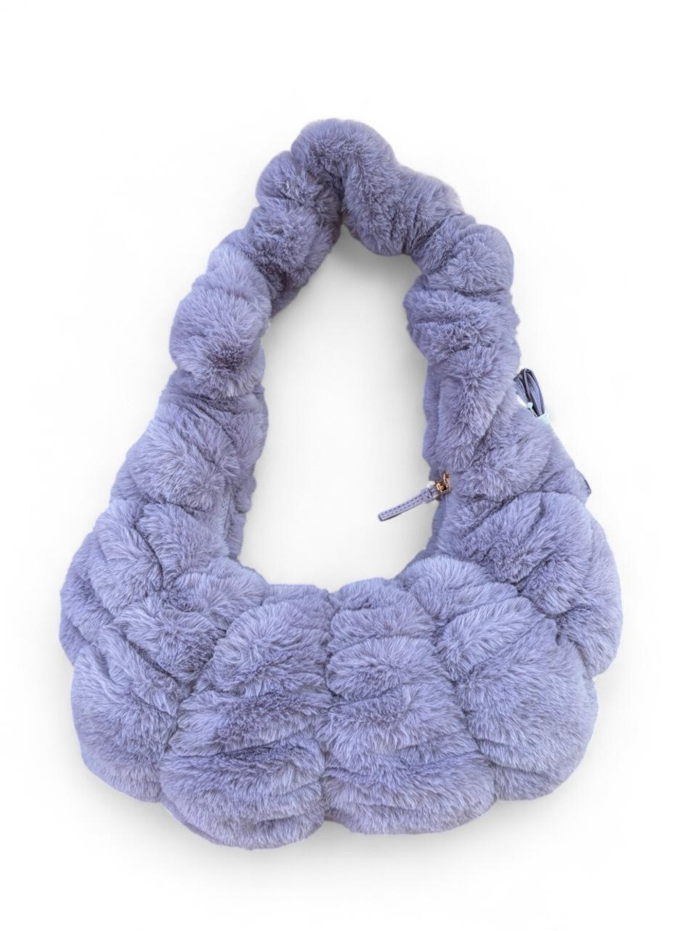 Claire's Plush Lavender Faux-Fur Quilted Shoulder Bag